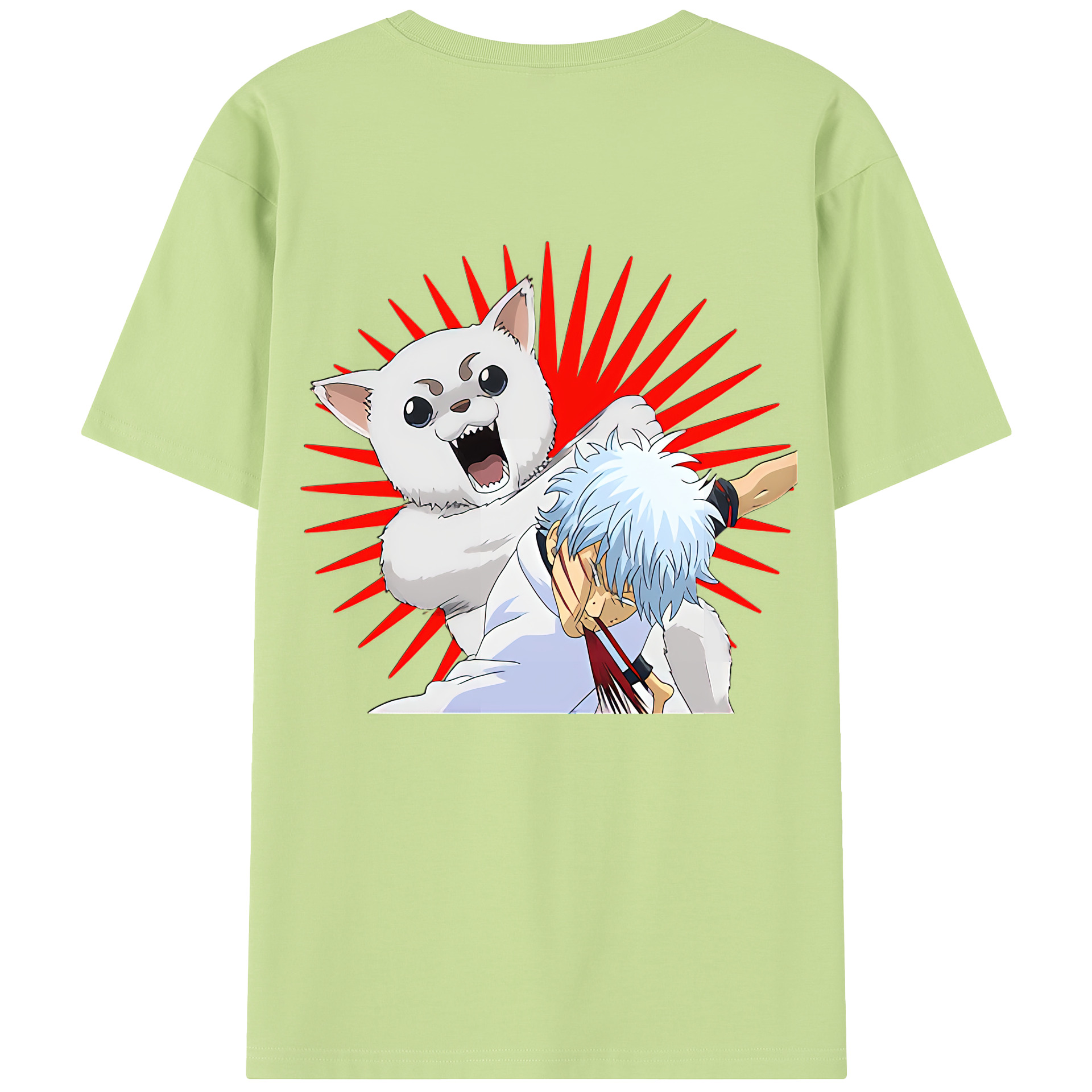 （画像用） ぎんたま 坂田銀時（さかたぎんとき） 神楽 志村新八（しむら しんぱち） GINTAMA Sakata Gintoki Kagura Shimura Shinpachi 綿100％半袖Tシャツ（背面プリント）